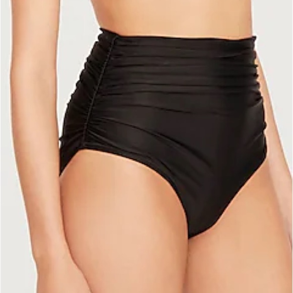 NWT J. Crew Ruched high-rise full-coverage bikini bottom xs, black